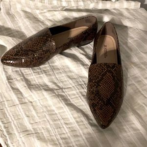 Just fab snakeskin loafers